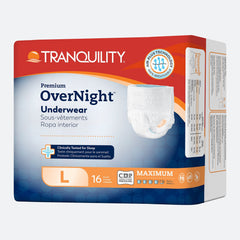 Unisex Adult Absorbent Underwear Tranquility Premium OverNight Pull On with Tear Away Seams Large Disposable Heavy Absorbency