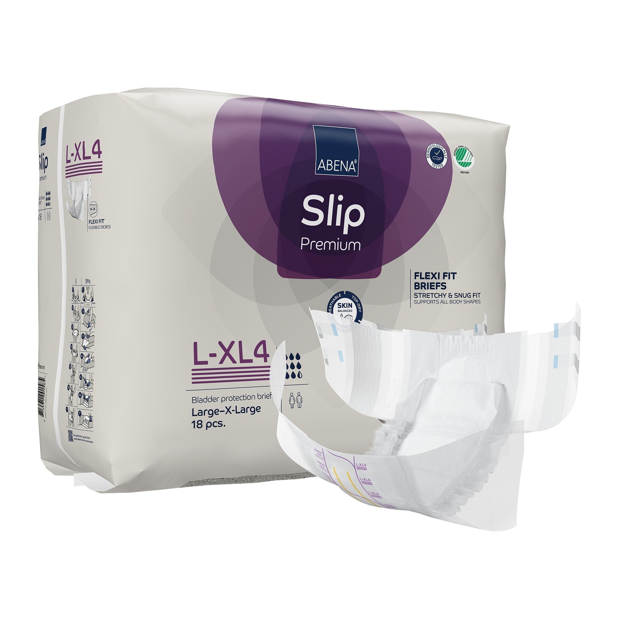 Unisex Adult Incontinence Brief Abena Slip Flexi Fit Large / X Large Disposable Heavy Absorbency