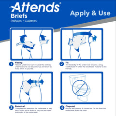 unisex adult incontinence brief attends care advanced medium disposable heavy absorbency packaging type case