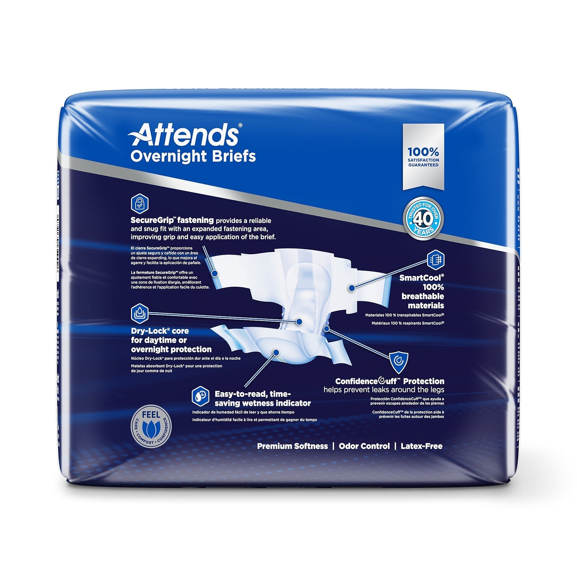Unisex Adult Incontinence Brief Attends Overnight Large Disposable Heavy Absorbency