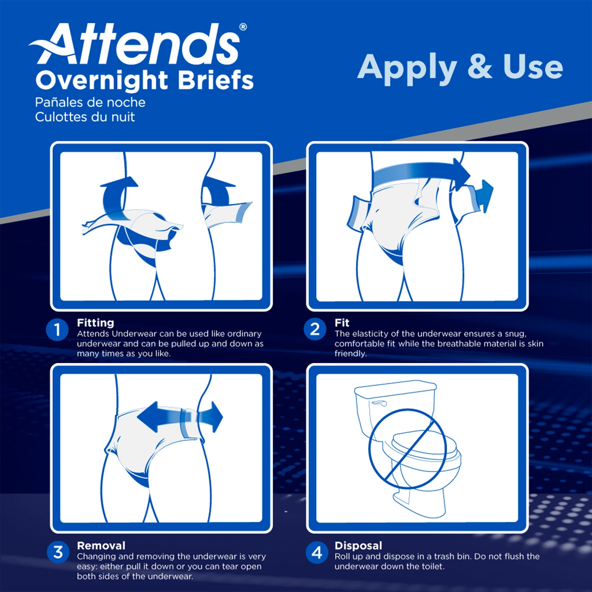Use of Unisex Adult Incontinence Brief Attends Overnight Large Disposable Heavy Absorbency