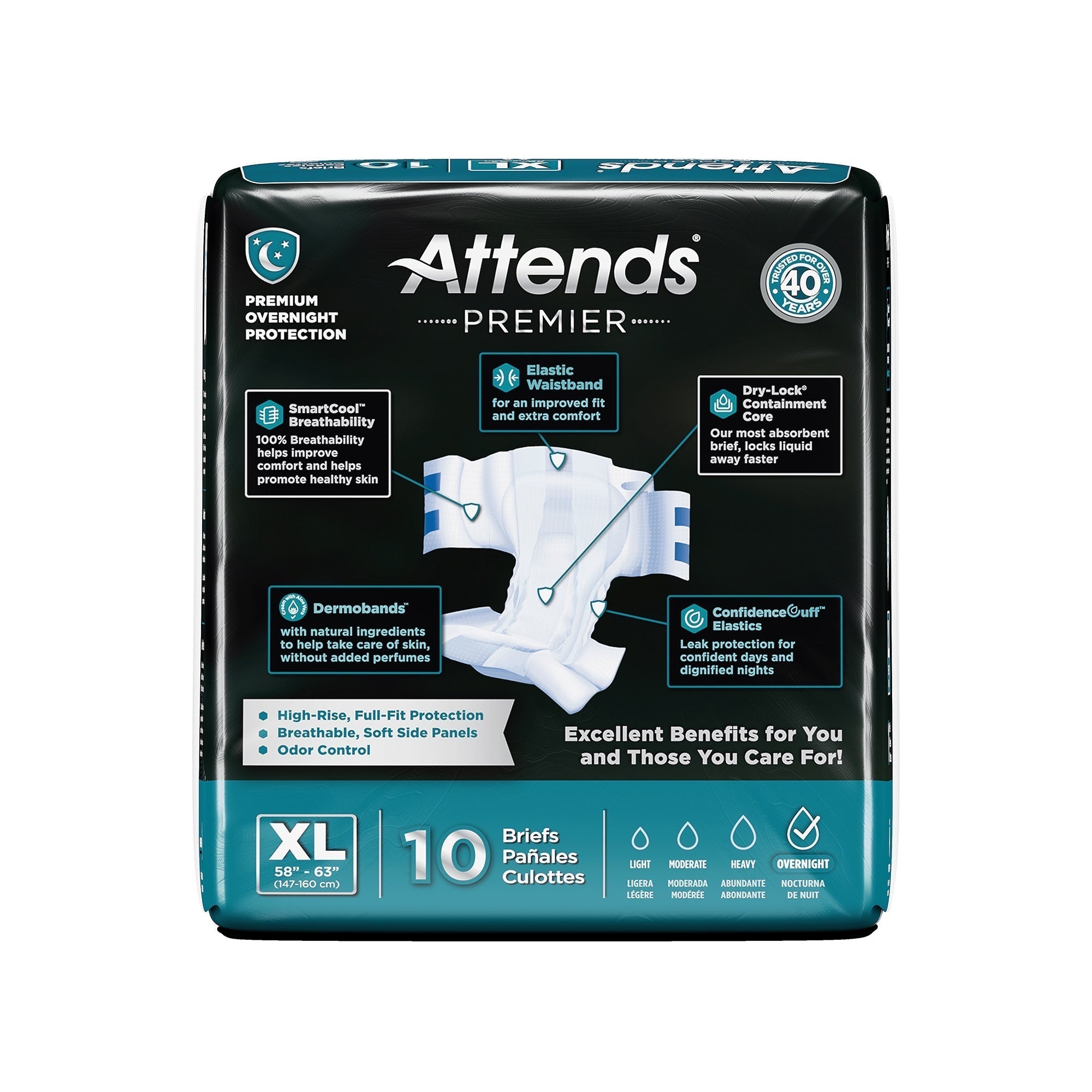 unisex adult incontinence brief attends premier x large disposable heavy absorbency packaging type case