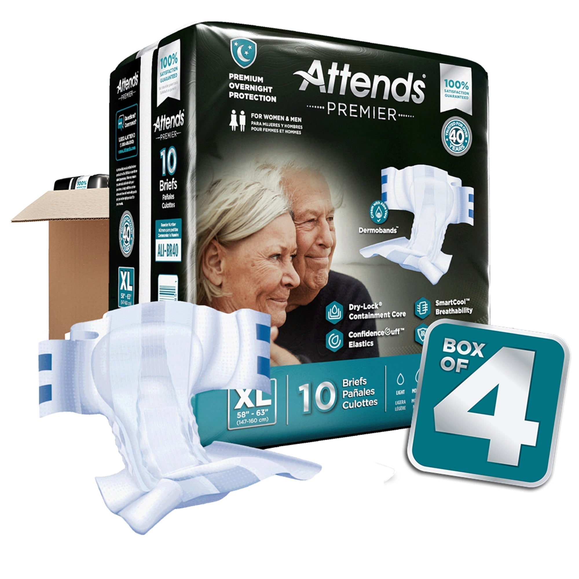 unisex adult incontinence brief attends premier x large disposable heavy absorbency packaging type case