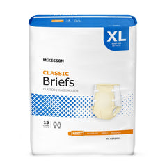 Unisex Adult Incontinence Brief McKesson Classic X Large Disposable Light Absorbency