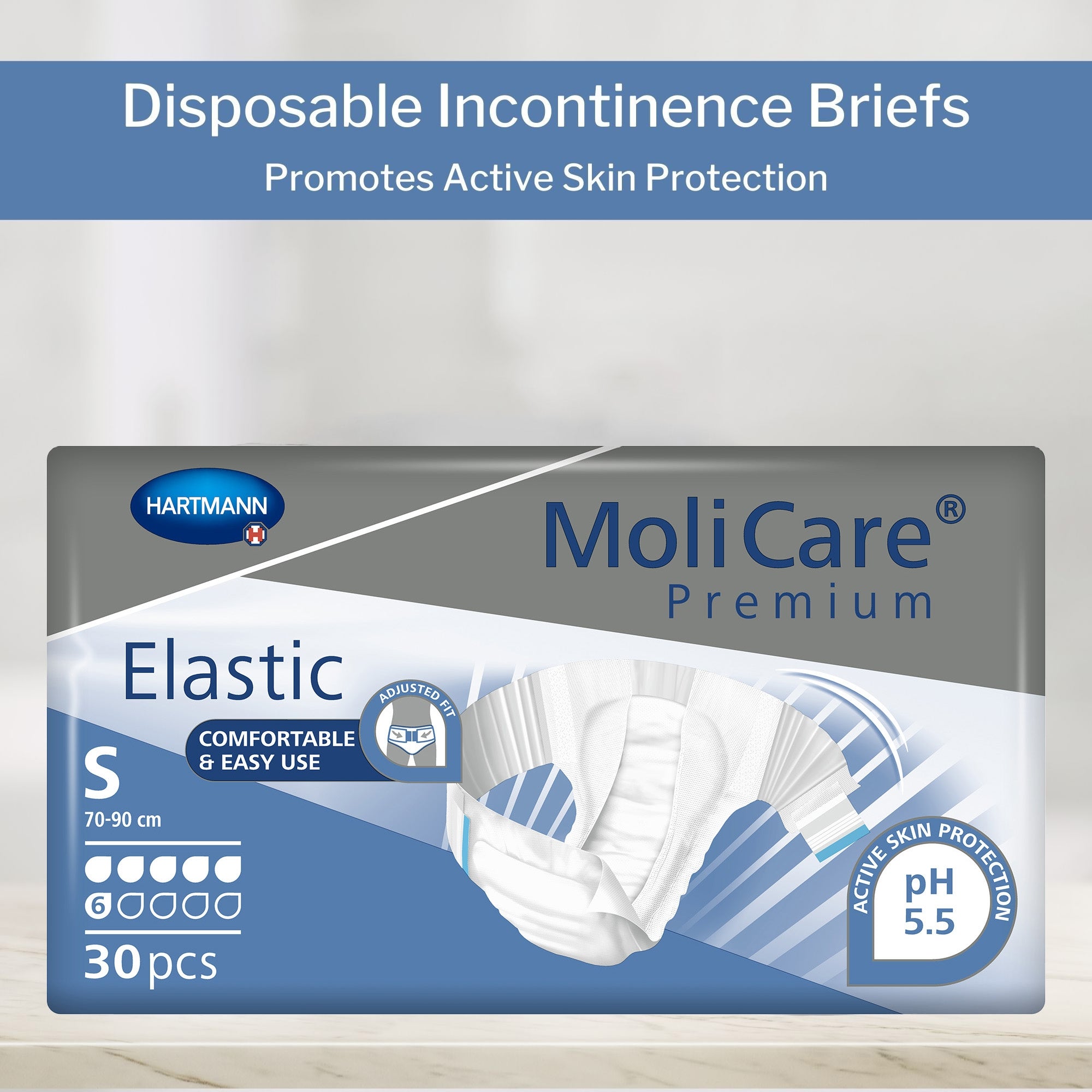 unisex adult incontinence brief molicare premium elastic 6d small disposable moderate absorbency packaging type case