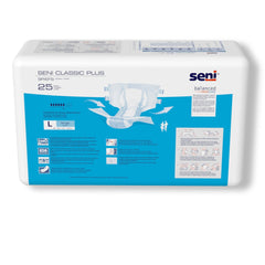 unisex adult incontinence brief seni classic plus large disposable moderate absorbency packaging type case