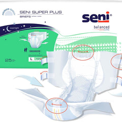 unisex adult incontinence brief seni super plus large disposable heavy absorbency packaging type case