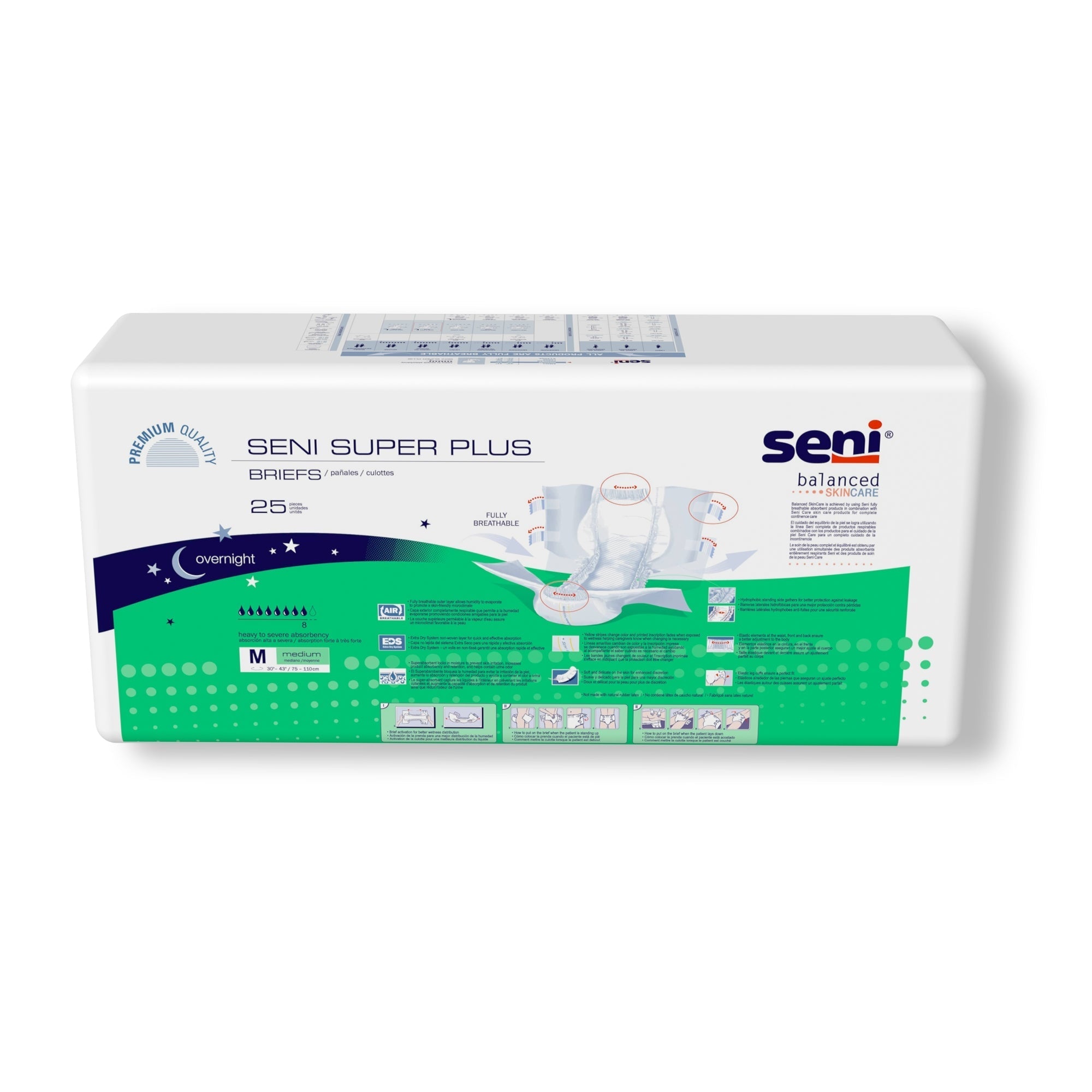 unisex adult incontinence brief seni super plus medium disposable heavy absorbency packaging type case