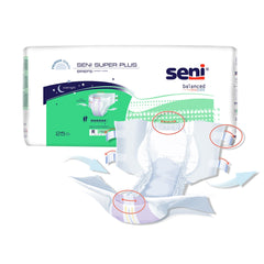 unisex adult incontinence brief seni super plus medium disposable heavy absorbency packaging type case