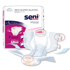 unisex adult incontinence brief seni super quatro x large disposable heavy absorbency packaging type case