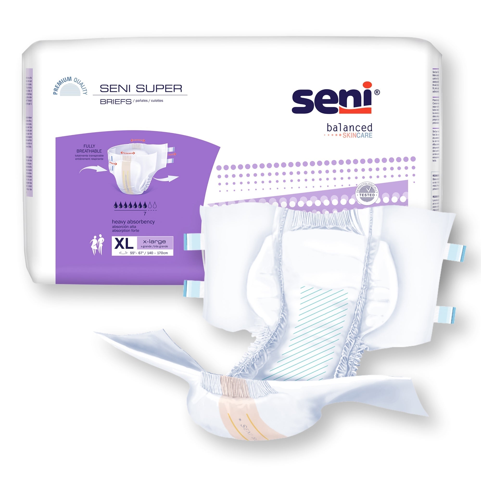 unisex adult incontinence brief seni super x large disposable heavy absorbency packaging type case