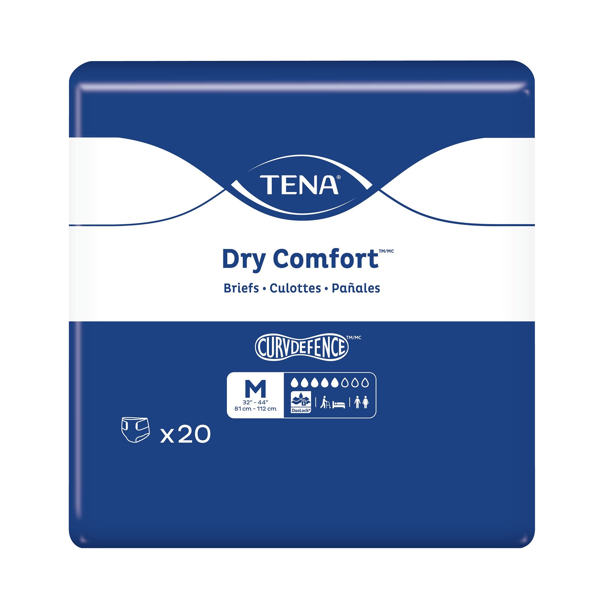 Unisex Adult Incontinence Brief TENA Dry Comfort Medium Disposable Moderate Absorbency