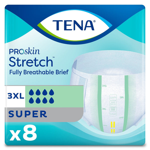 Unisex Adult Incontinence Brief TENA ProSkin Stretch Super 3X Large Disposable Heavy Absorbency