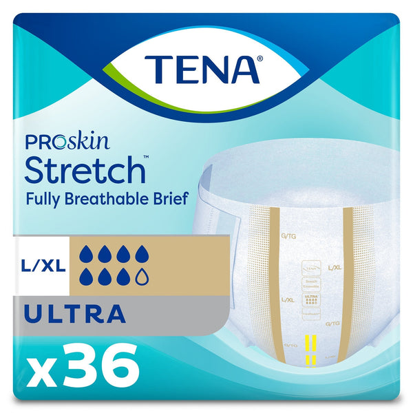 Unisex Adult Incontinence Brief TENA ProSkin Stretch Ultra Large / X Large Disposable Heavy Absorbency
