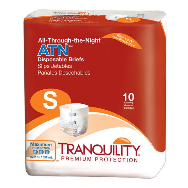 Unisex Adult Incontinence Brief Tranquility ATN Small Disposable Heavy Absorbency