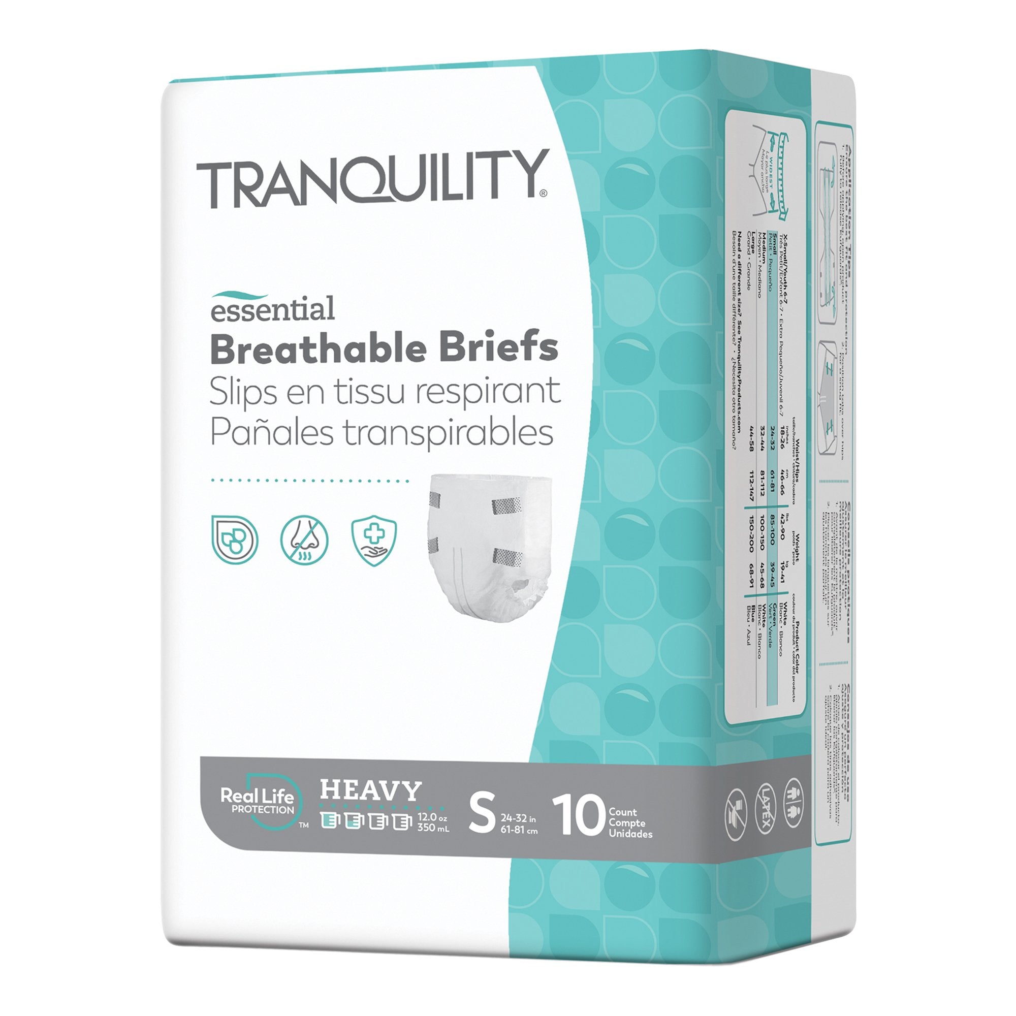 unisex adult incontinence brief tranquility essential small disposable heavy absorbency packaging type case