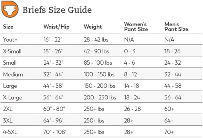 unisex adult incontinence brief tranquility hi rise bariatric 3x large disposable heavy absorbency packaging type case