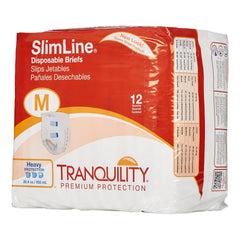 unisex adult incontinence brief tranquility slimline medium disposable heavy absorbency packaging type case
