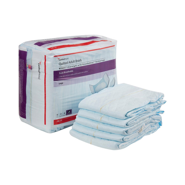 Unisex Adult Incontinence Brief Wings Overnight Quilted Large Disposable Heavy Absorbency