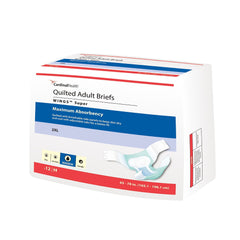 Unisex Adult Incontinence Brief Wings Super Quilted 2X Large Disposable Heavy Absorbency