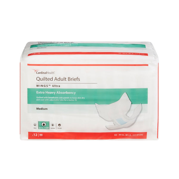 Unisex Adult Incontinence Brief Wings Ultra Medium Disposable Heavy Absorbency