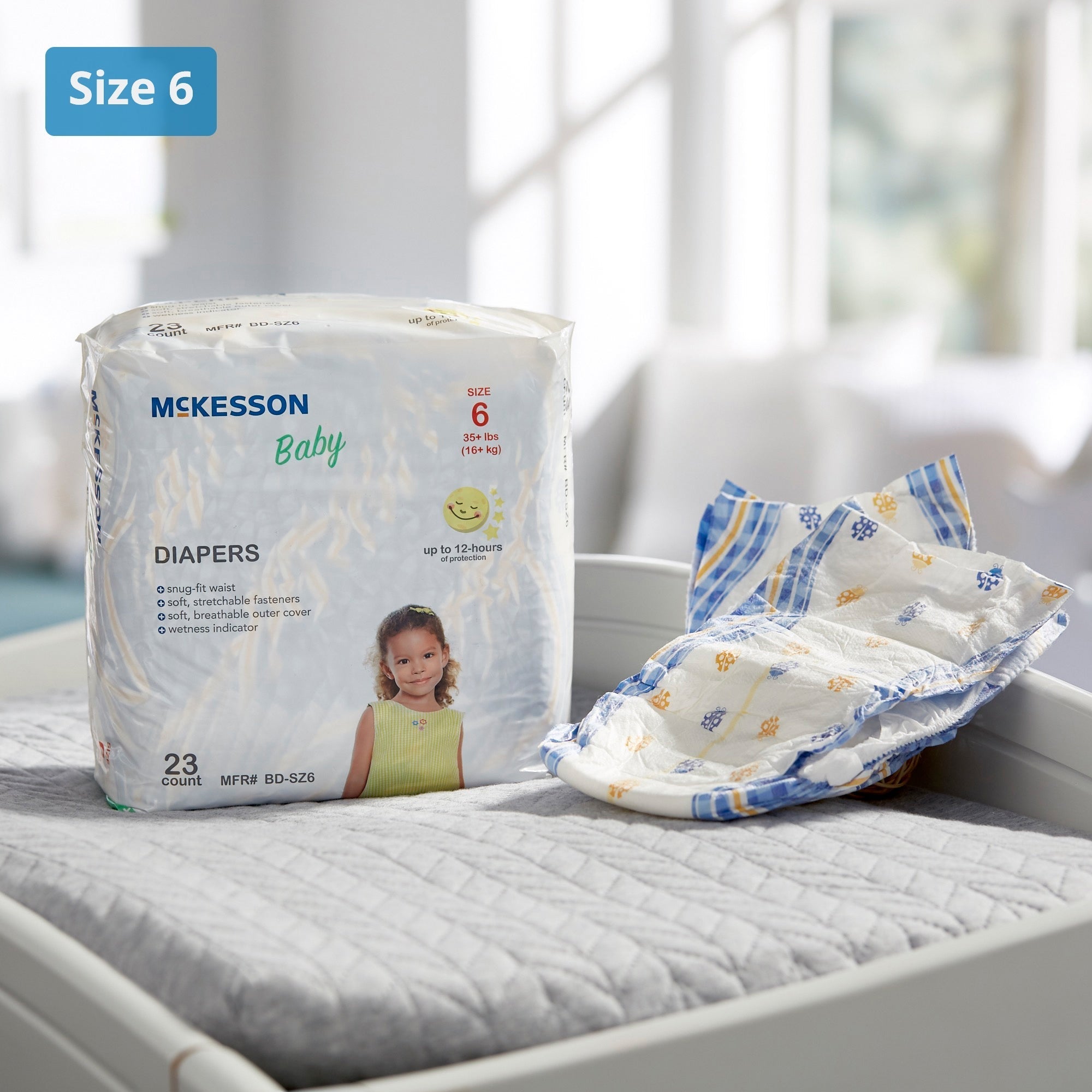unisex baby diaper mckesson size 6 disposable heavy absorbency packaging type case