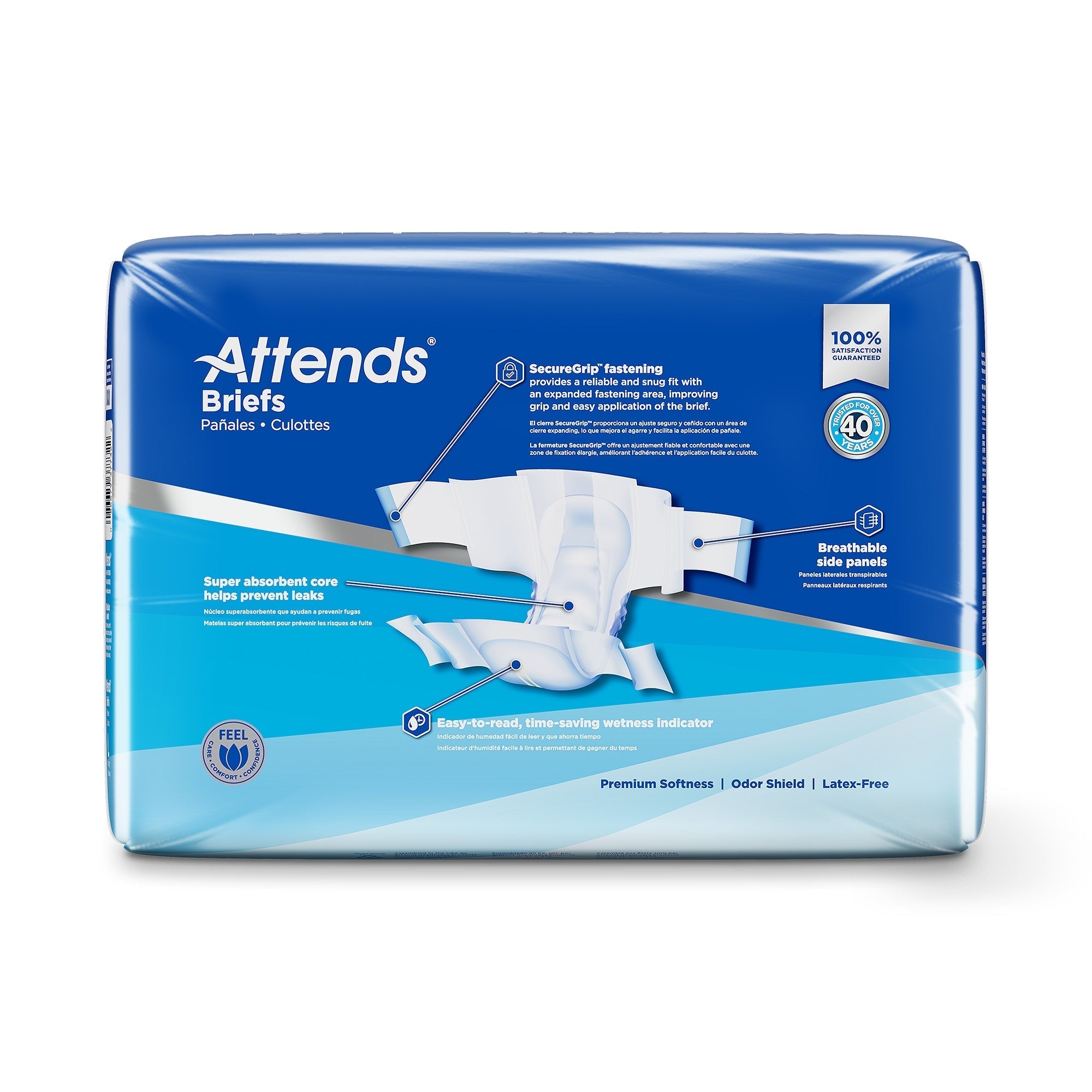 unisex incontinence brief attends large disposable heavy absorbency packaging type case