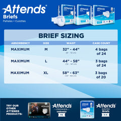 unisex incontinence brief attends large disposable heavy absorbency packaging type case