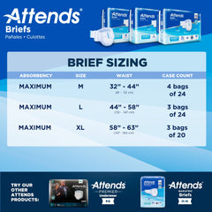 unisex incontinence brief attends medium disposable heavy absorbency packaging type case