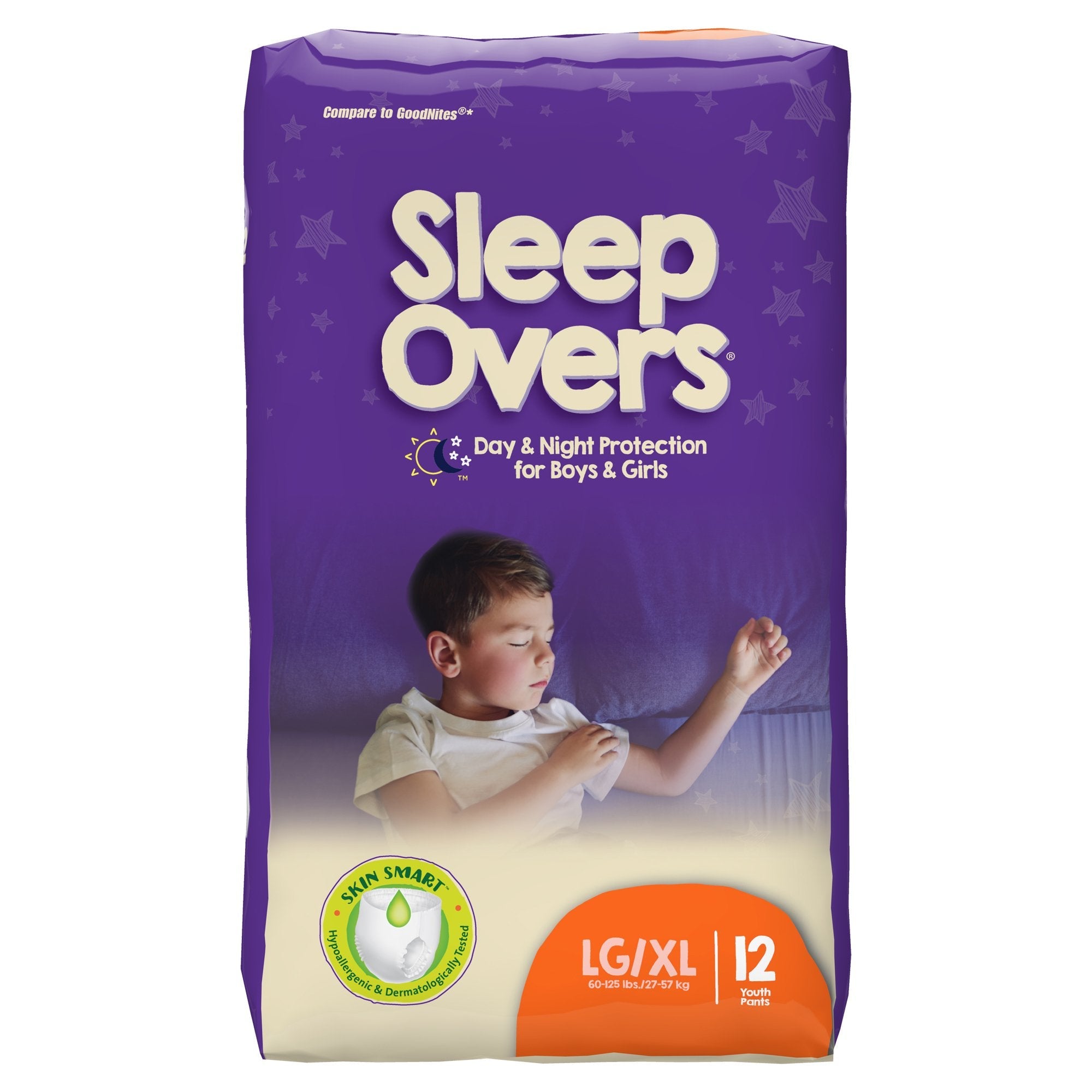 unisex youth absorbent underwear cuties sleep overs pull on with tear away seams large x large disposable heavy absorbency packaging type case 2