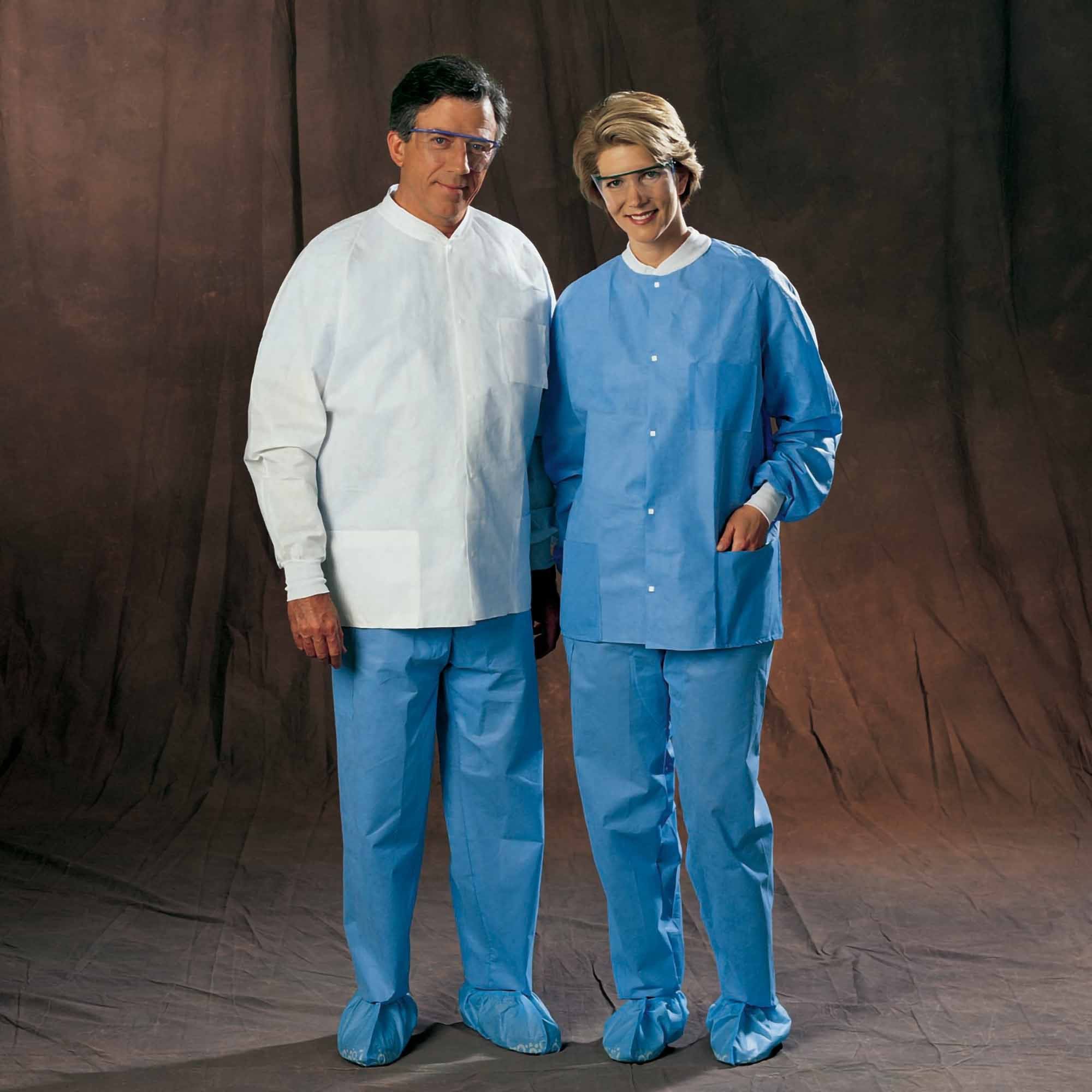 Lab Jacket White Medium Hip Length 3 Layer SMS Disposable