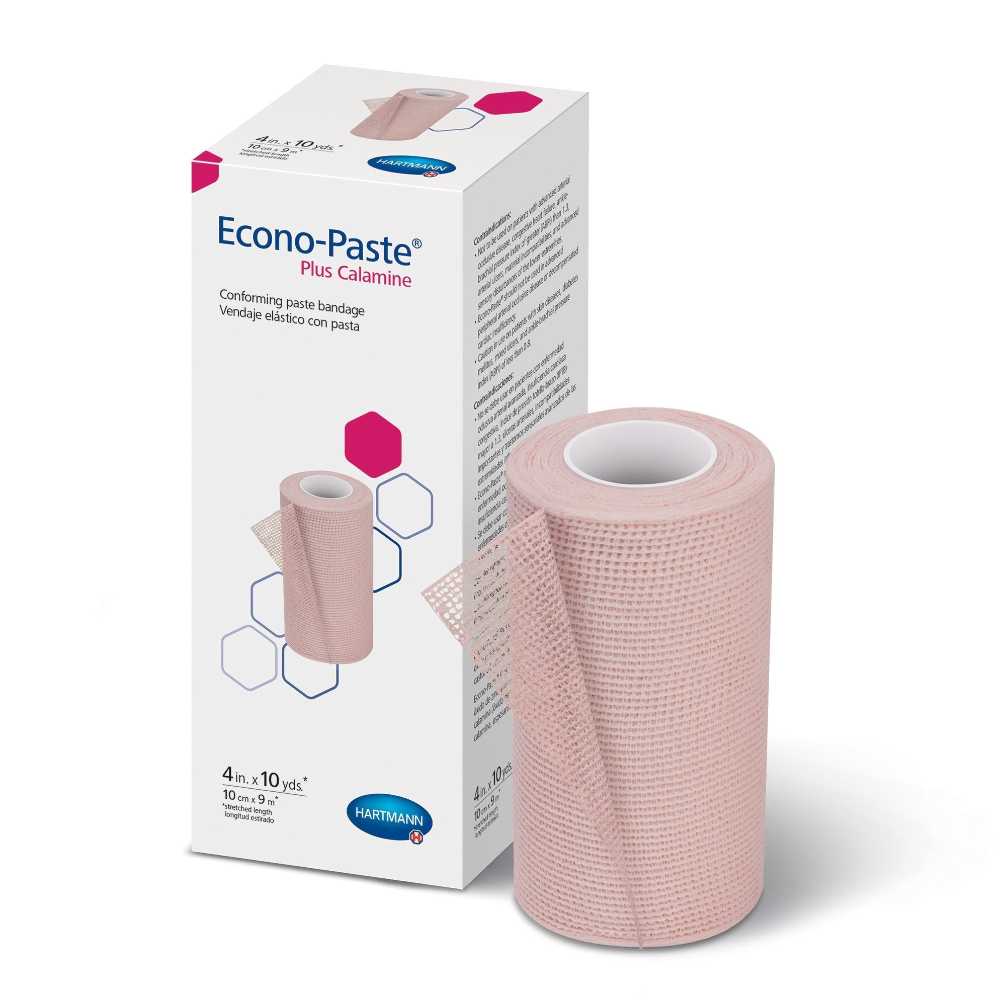 Unna Boot Econo Paste Plus Calamine Zinc Oxide / Calamine 4 Inch X 10 Yard