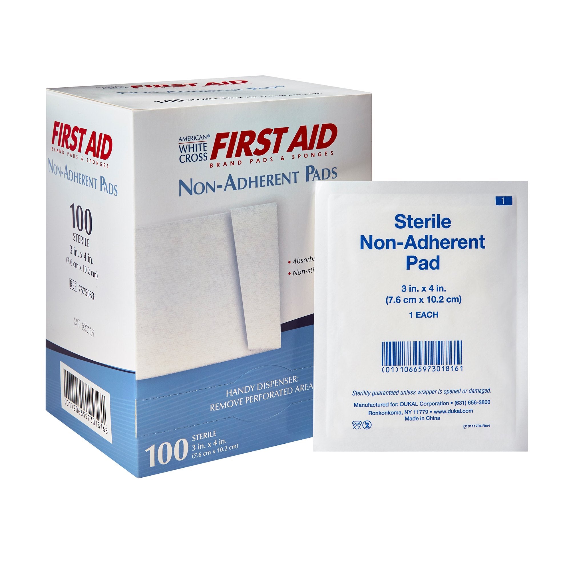 Non-Adherent Dressing American White Cross 3 X 4 Inch Sterile 1 per Pack