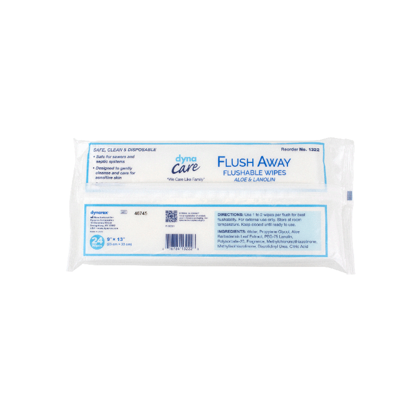 dynarex flushable wipes