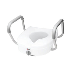 Carex E-Z Lock Raised Toilet Seat w/ Armrests