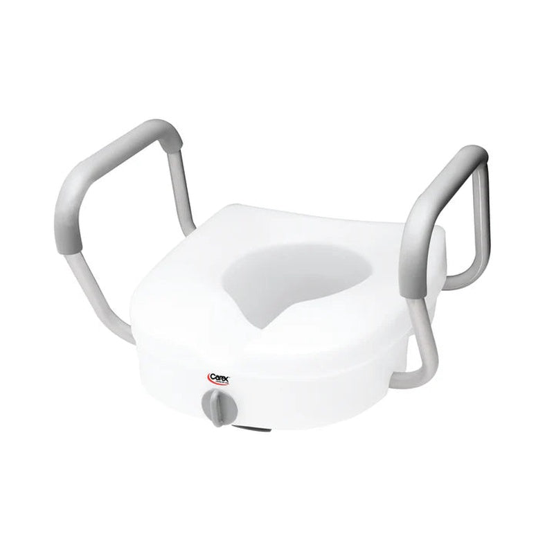 Carex E-Z Lock Raised Toilet Seat w/ Armrests