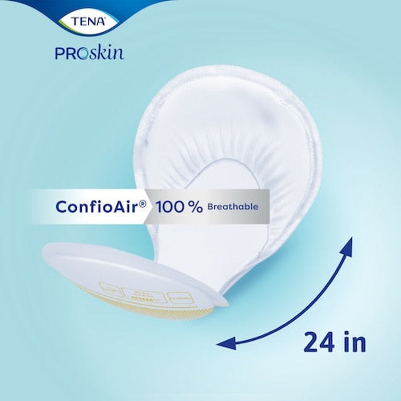incontinence liner tena proskin day plus 24 inch length heavy absorbency dry fast core one size fits most packaging type case