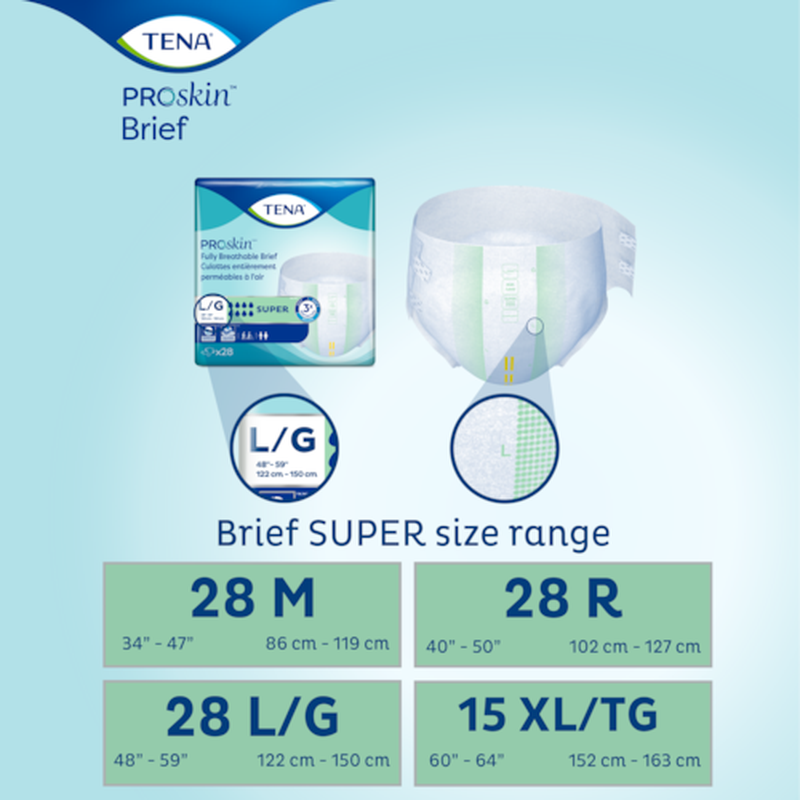 unisex adult incontinence brief tena proskin super x large disposable heavy absorbency packaging type case