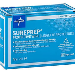 skin barrier wipe sureprep 40 to 80 strength isopropyl alcohol individual packet nonsterile packaging type box