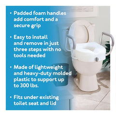 Carex E-Z Lock Raised Toilet Seat w/ Armrests