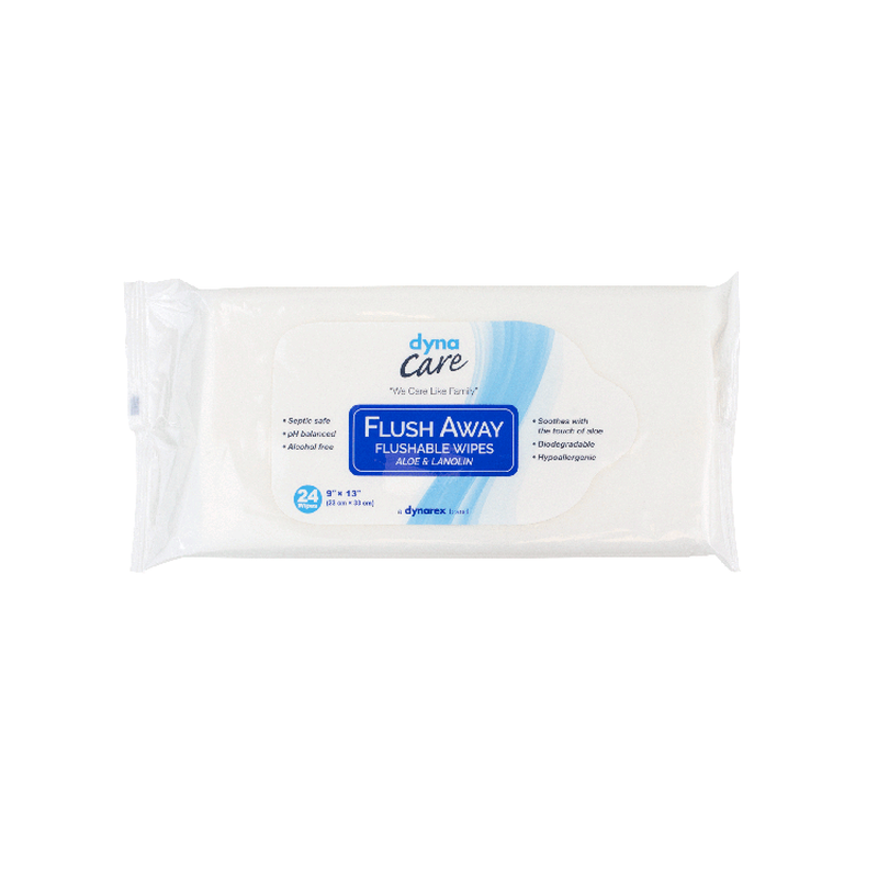 dynarex flushable wipes