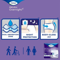 unisex adult absorbent underwear tena proskin overnight super pull on with tear away seams medium disposable heavy absorbency packaging type case