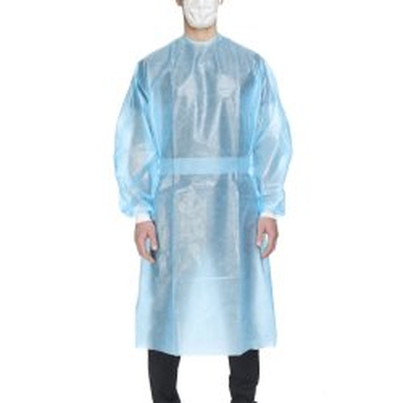 Protective Procedure Gown Halyard Basics X-Large Yellow NonSterile AAMI Level 2 Disposable | 10BG/Case)