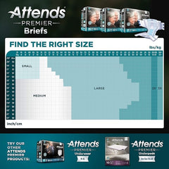 unisex adult incontinence brief attends premier large disposable heavy absorbency packaging type case