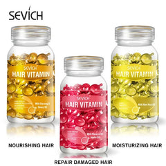 sevich 3pcs set keratin complex oil hair vitamin capsule set moroccan hair care oil smooth repair damaged hair treatment serum