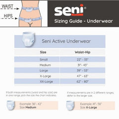 unisex adult absorbent underwear seni active super pull on with tear away seams x large disposable moderate absorbency packaging type case