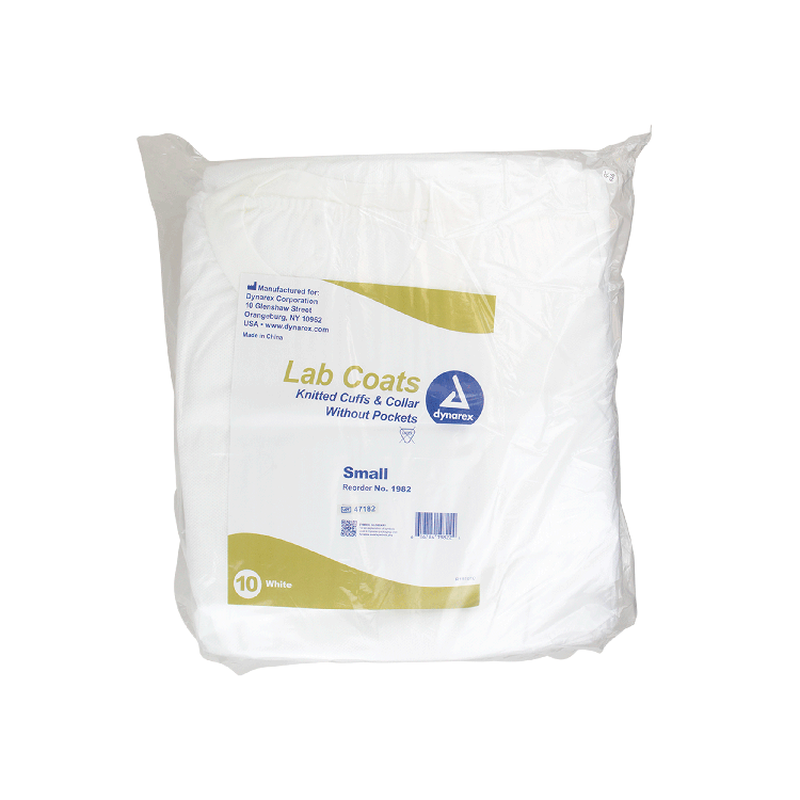 dynarex disposable lab coats without pockets