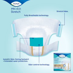unisex adult incontinence brief tena proskin stretch ultra 2x large disposable heavy absorbency packaging type case