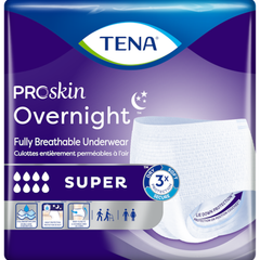 unisex adult absorbent underwear tena proskin overnight super pull on with tear away seams large disposable heavy absorbency packaging type case