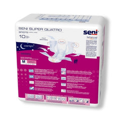 unisex adult incontinence brief seni super quatro medium disposable heavy absorbency packaging type case
